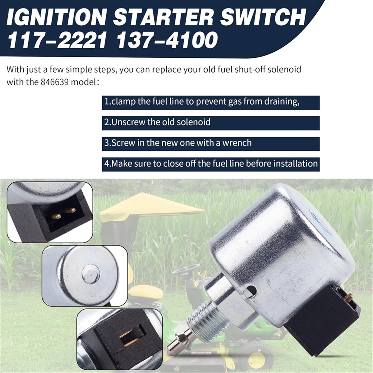 Gardening Tools B&M - AT16 846639 Shut-Off Solenoid Fit for