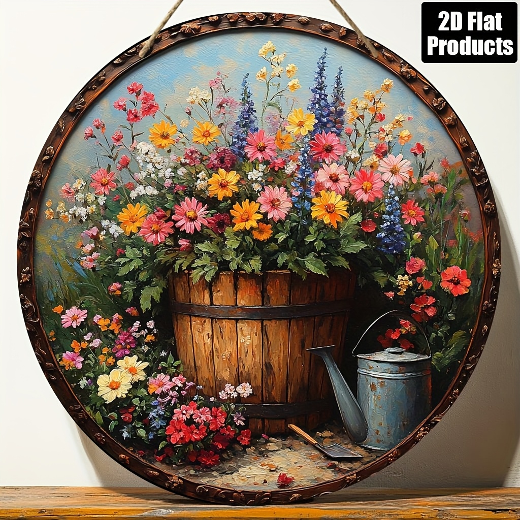 2D Flat, 1pc, Round Wooden Dec - Gardening Tools Store review and price