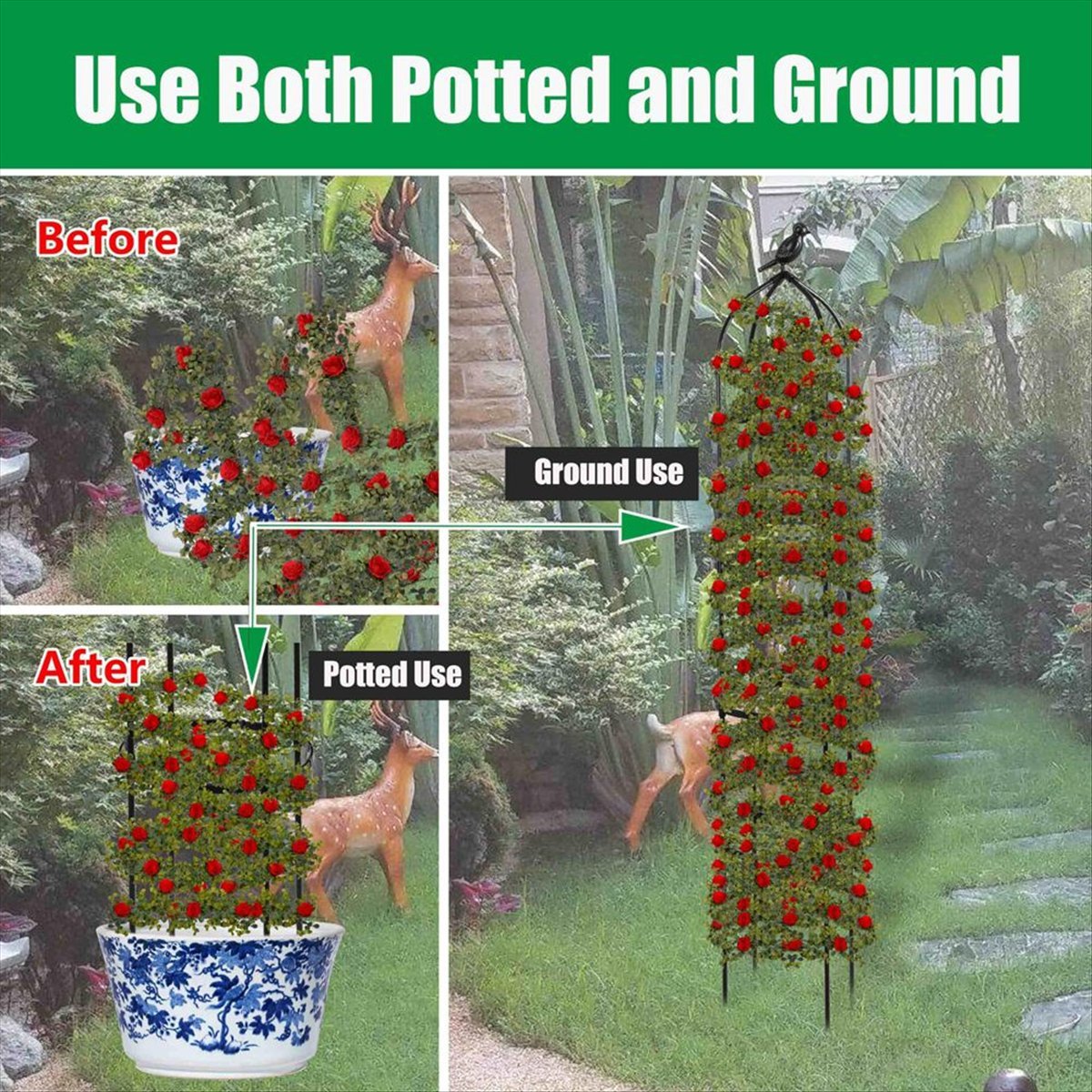 AT16 Climbing Plant Obelisk Tr - Gardening Tools B&M review and price